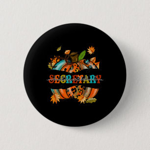 Bedankt Grateful Blessed Secretary Pumpkin Autumn Ronde Button 5,7 Cm
