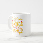 Bedankt Grateful Blessed Thanksgiving Gift Graphi Koffiemok (Voorkant links)