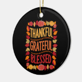 Bedankt Grateful Blessed Thanksgiving Herfst Keramisch Ornament (Links)