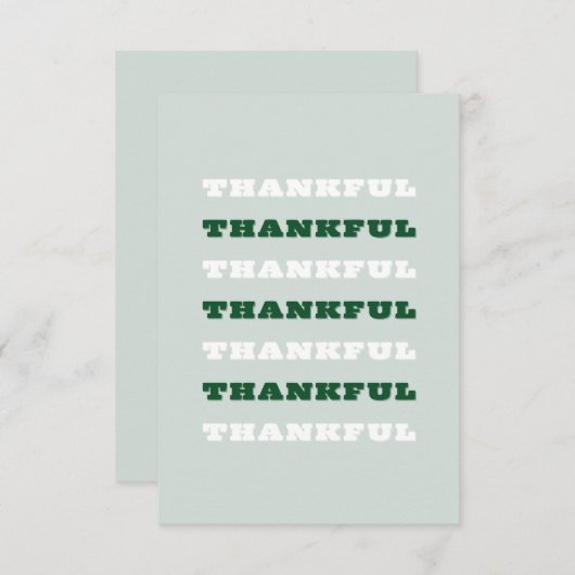 Bedankt, Gratitude Quote, Groen Bedankkaart (Voorkant / Achterkant)