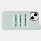 Bedankt, Gratitude Quote, Groen Case-Mate iPhone Case (Achterkant (horizontaal))