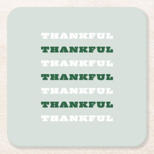 Bedankt, Gratitude Quote, Groen Kartonnen Onderzetters (Voorkant)