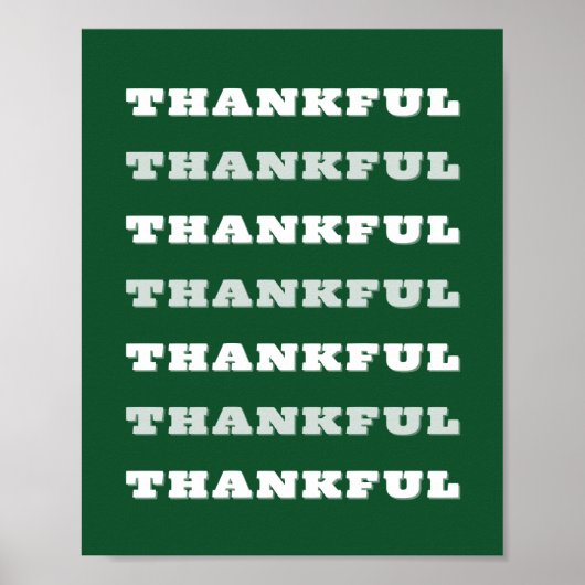 Bedankt, Gratitude Quote, Groen Poster (Voorkant)