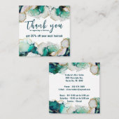 Bedankt Green Abstract Elegant Business Vierkante Visitekaartje (Voorkant / Achterkant)