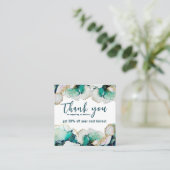 Bedankt Green Abstract Elegant Business Vierkante Visitekaartje (Staand voorkant)