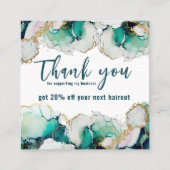 Bedankt Green Abstract Elegant Business Vierkante Visitekaartje (Voorkant)