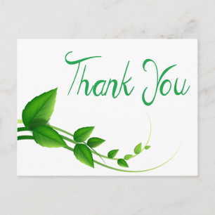 Bedankt Green and White Leaf Natuur Briefkaart