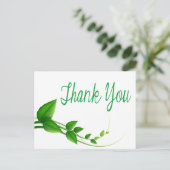 Bedankt Green and White Leaf Natuur Briefkaart (Staand voorkant)