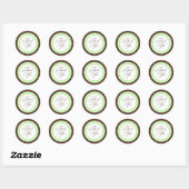 Bedankt Green Brown Ronde Sticker (Vel)