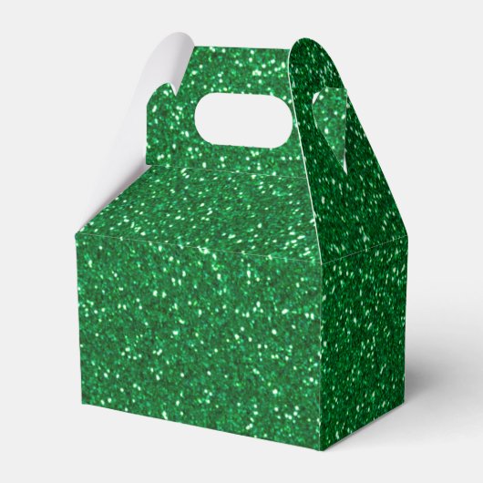 BEDANKT Green Faux Glitter Bedankdoosjes (Achterkant)