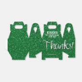 BEDANKT Green Faux Glitter Bedankdoosjes (Uitgevouwen)