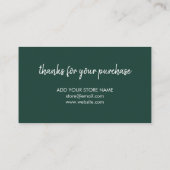 Bedankt Green | Modern minimalistisch handgeschrev Kortingskaartje (Achterkant)