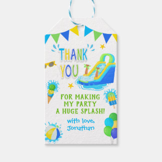 Bedankt Green Waterslide Summer Party Gift Labels Cadeaulabel