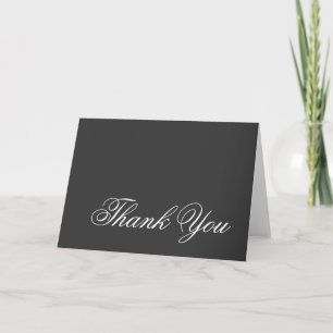 Bedankt Grey White Script Wenskaart