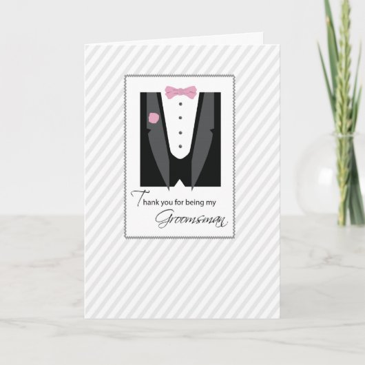 Bedankt Groomsman, Roos kleur (Voorkant)