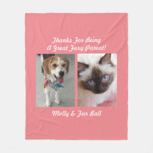 Bedankt Grote Fury Ouder DIY Huisdier Bericht &Nam Fleece Deken