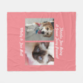 Bedankt Grote Fury Ouder DIY Huisdier Bericht &Nam Fleece Deken (Voorkant (Horizontaal))