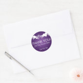 Bedankt Grunge Hearts Paarse Ronde Sticker (Envelop)