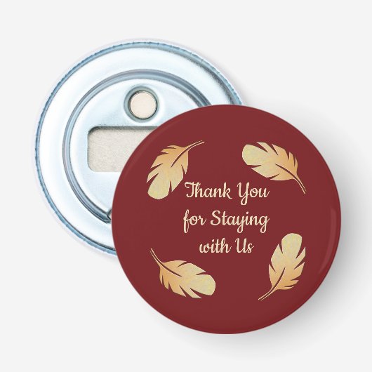 Bedankt Guest House Rental Appreciation Natuur Button Flesopener (Voorkant)