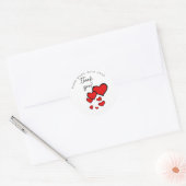 Bedankt Hand gemaakt met liefde rode harten Sticke Ronde Sticker (Envelop)