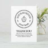 Bedankt handgemaakte zoete bakkerij bedrijf logo s kaart (Staand voorkant)