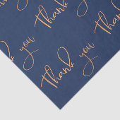 Bedankt Handgeschreven Schrift Koper Goud Tissuepapier (Detail)