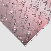 "Bedankt" Handgeschreven Silvery Roos Font Tissuepapier (Detail)