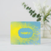 BEDANKT! Handgetrokken Waterverf Zonnestralen Geel Bedankkaart (Staand voorkant)