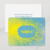 BEDANKT! Handgetrokken Waterverf Zonnestralen Geel Bedankkaart (Voorkant / Achterkant)