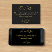 Bedankt Happy Birthday Zwart Goud Digitaal Kaart