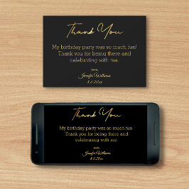 Bedankt Happy Birthday Zwart Goud Digitaal Kaart