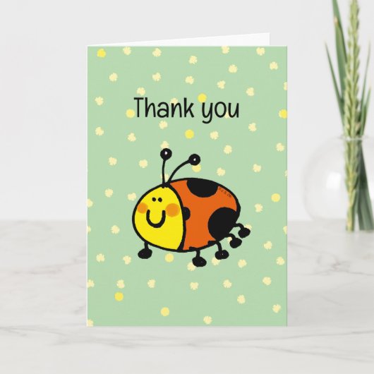 Bedankt (Happy Bug) kaart (Voorkant)