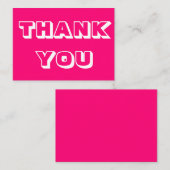Bedankt, Hartelijk dank, roze witte kaart (Voorkant / Achterkant)