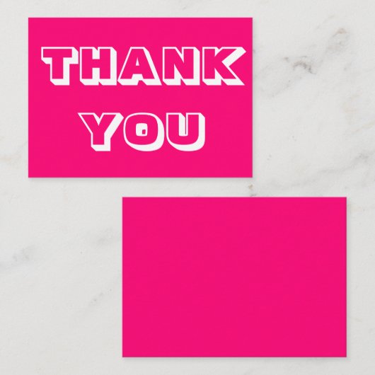 Bedankt, Hartelijk dank, roze witte kaart (Voorkant / Achterkant)