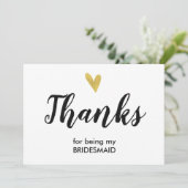 Bedankt | Hartelijk dank voor uw Bridesmaid-kaart (Staand voorkant)