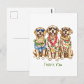 Bedankt Hawaiian Golden Retriever Dogs Briefkaart (Voorkant / Achterkant)