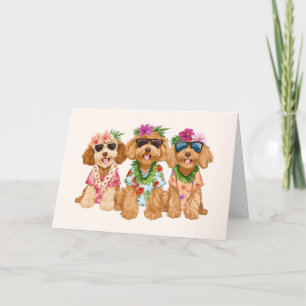 Bedankt Hawaiian Goldendoodle Dogs Flower Lei