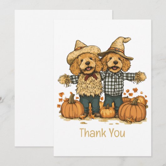 Bedankt Herfst Oogst Goldendoodle Honden (Voorkant / Achterkant)