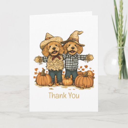 Bedankt Herfst Oogst Goldendoodle Honden (Voorkant)