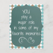 Bedankt Herinneringen Quote Briefkaart (Voorkant)