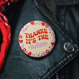 Bedankt Het is autisme geel groovy 70s Ronde Button 3,2 Cm