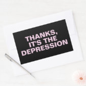 Bedankt Het is de Depressie Roze Sarcastische slog Rechthoekige Sticker (Envelop)