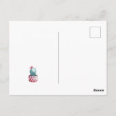 Bedankt hipster cactus roze waterverf print briefkaart (Achterkant)