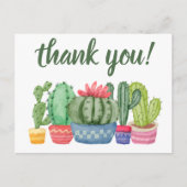 Bedankt hipster cactus waterverf illustratie briefkaart (Voorkant)