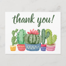 Bedankt hipster cactus waterverf illustratie briefkaart