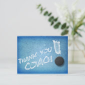 Bedankt Hockey Coach Briefkaart Icy Blue Style (Staand voorkant)