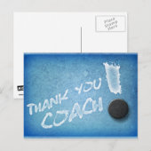 Bedankt Hockey Coach Briefkaart Icy Blue Style (Voorkant / Achterkant)