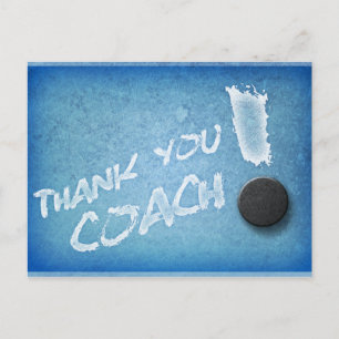 Bedankt Hockey Coach Briefkaart Icy Blue Style
