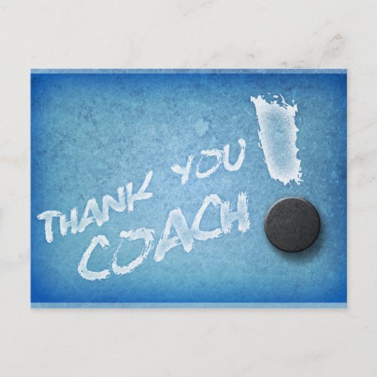 Bedankt Hockey Coach Briefkaart Icy Blue Style (Voorkant)