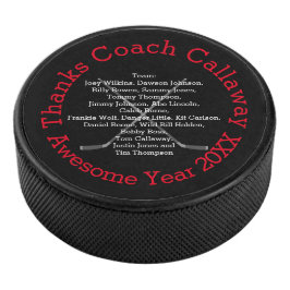 Bedankt Hockey Coach met Team Names Hockey Puck